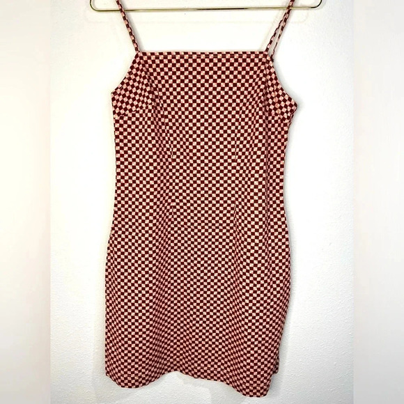 levis dress women small Y2K Streetwear Checkered Print Strappy Dress Size Medium - Picture 3 of 7